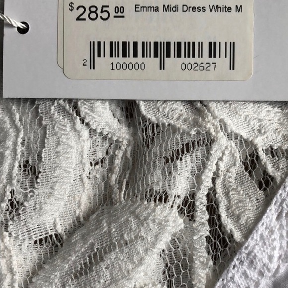 NWT White Cotton Lace Accent Lined Dress - Picture 4 of 5